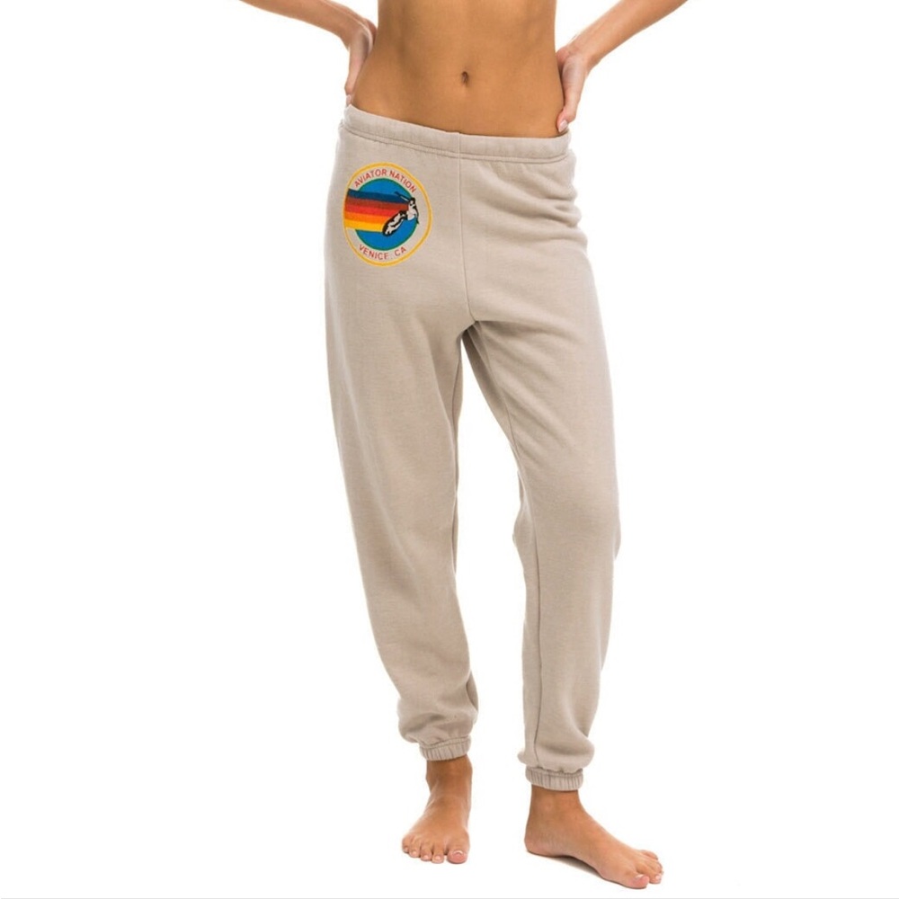 NWT AVIATOR NATION SWEATPANTS - SAND in size large